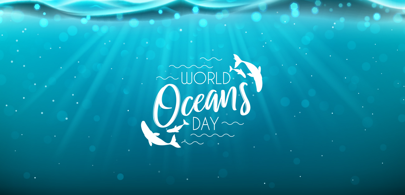 Biały napis na dnie oceanu Światowy Dzień Oceanów